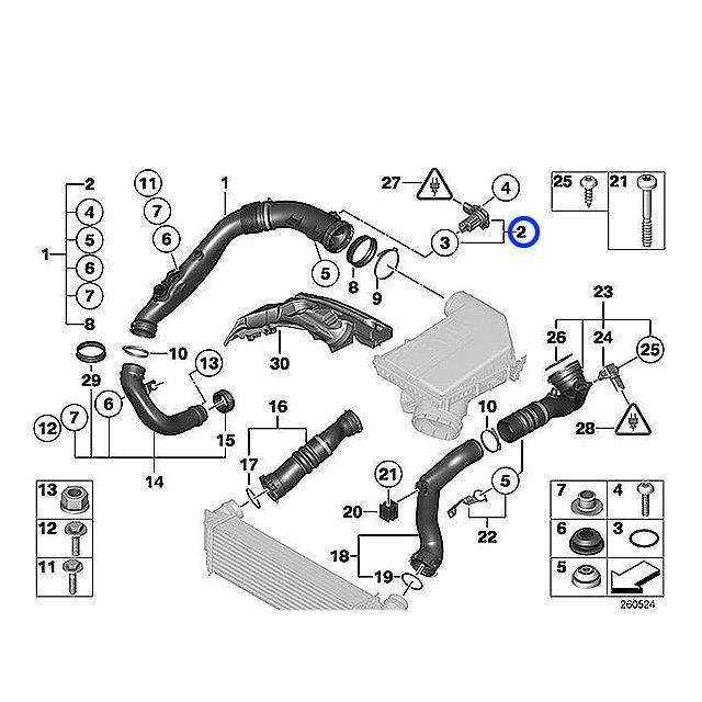 BMW N55エンジン用　エアマスセンサー BMW エアマスセンサー X3シリーズ F25 28i 35i WX30 WX35 N52