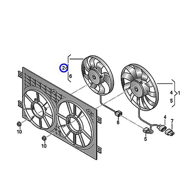フォルクスワーゲン ラジエター 電動ファン 295mm ゴルフ6 1KCAV 