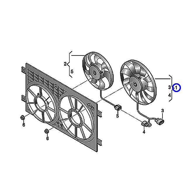 ラジエター　電動ファンモーター　360mm　1KCAX　1KCDLF　1KCAV　ゴルフ6　フォルクスワーゲン　1KCBZ　1KCDL　1KCAVK　1KCAW　GOLF6　1KCCZ