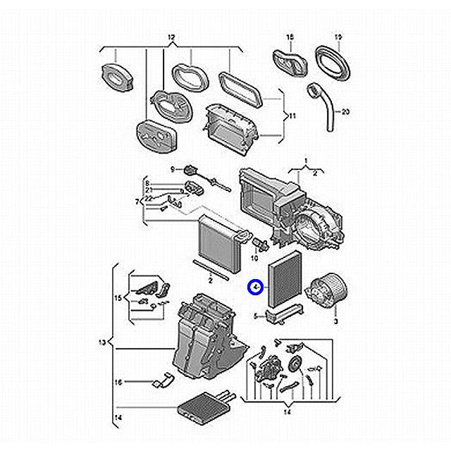 フォルクスワーゲン（Volkswagen） エアコンフィルター アップ