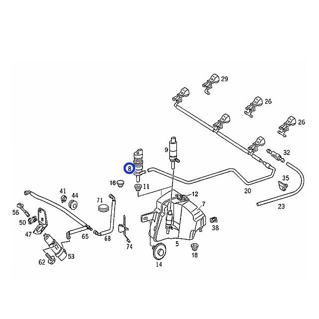 ウインドウ ウォッシャーポンプ メルセデスベンツ CLクラス W215 CL500 CL55AMG CL600 CL65AMG ウォッシャーモーター | Mercedes-Benz | 01