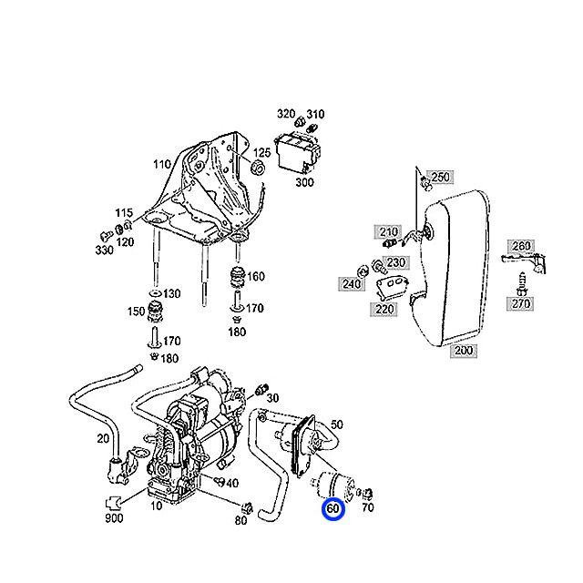 エアサスポンプ フィルター メルセデスベンツ M/GLクラス W166 GLE350D ML350 ML350D ML63AMG X166 GL350D GL550 GL63AMG | Mercedes-Benz | 01