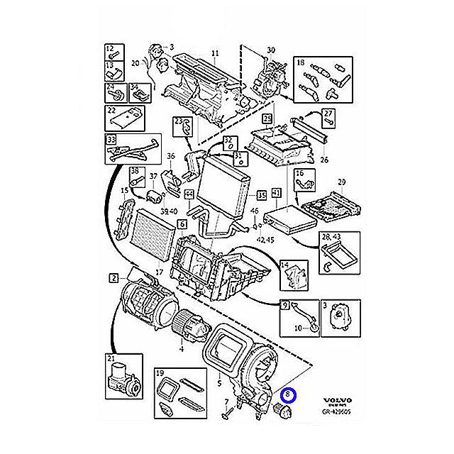 ボルボ エアコン ブロアレジスター V70 XC70 ブロア