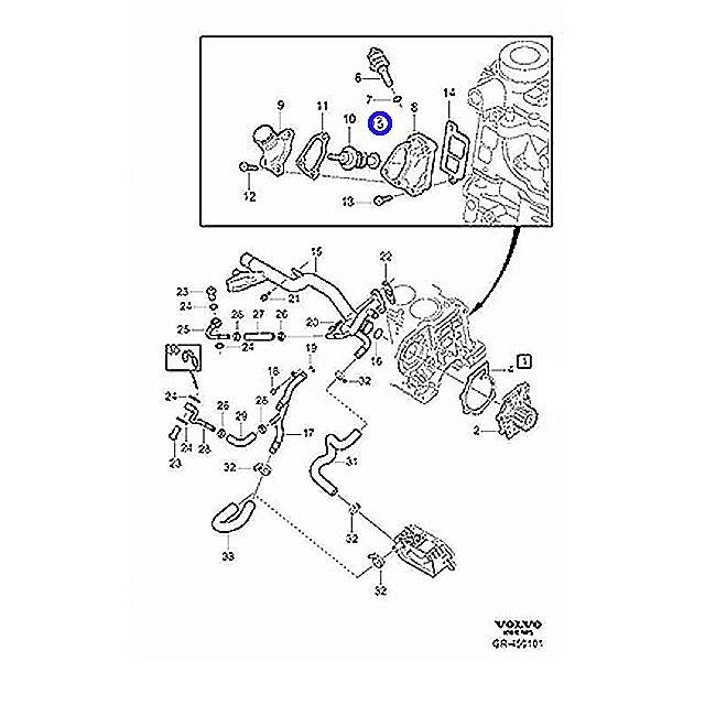 ボルボ（VOLVO） サーモスタット 90度開弁 C30 C70 S40 S60 S80 V50 