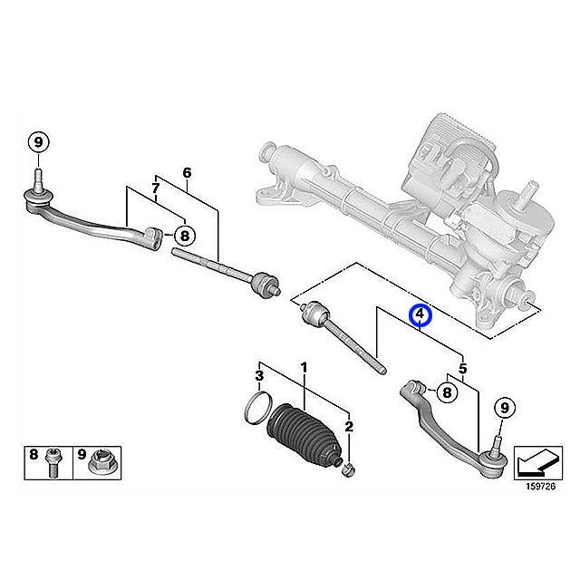 MINI（ミニ） タイロッド ラックエンド ASSY 左側 R55 R56 R57 R58 R59