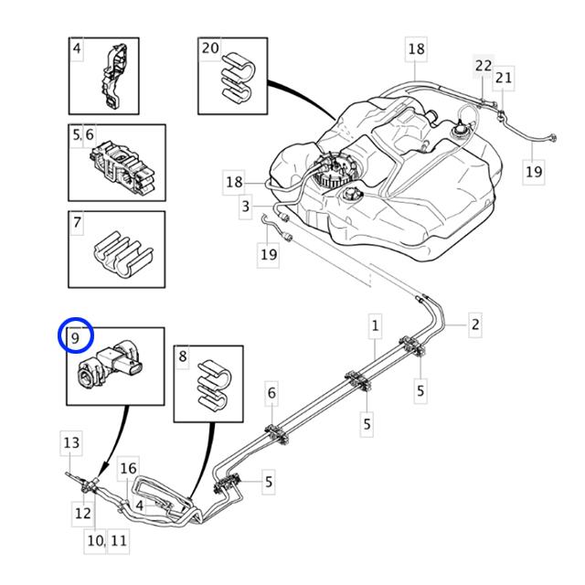 ボルボ（VOLVO） フューエルプレッシャーセンサー 燃圧センサー 接続