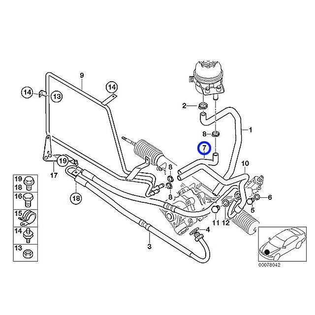 パワステホース パワステリターンホース BMW Z3シリーズ E36 2.0 2.2i 2.8 3.0i CH28 CJ28 CK28 CL20 CN22 CN30｜hujitashokai｜02