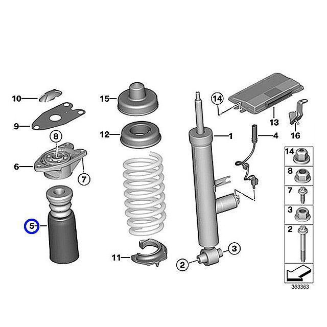 BMW バンプラバー リア 左右共通(片側) F20 F22 F30 F31 F33 F34 