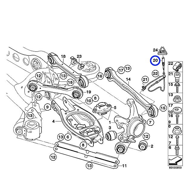 ABSセンサー リア 左右共通(1本) BMW E82 E87 E88 E90 E91 E92 ホイールスピードセンサー 34526762466P00藤田商会 通販 Yahoo