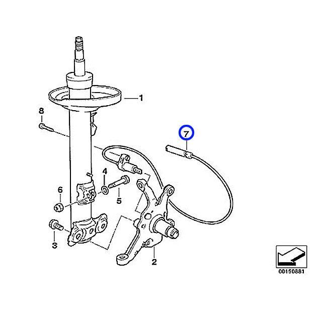BMW ABSセンサー フロント 右側 E46 Z4(E85) Z4(E86) ホイールスピード