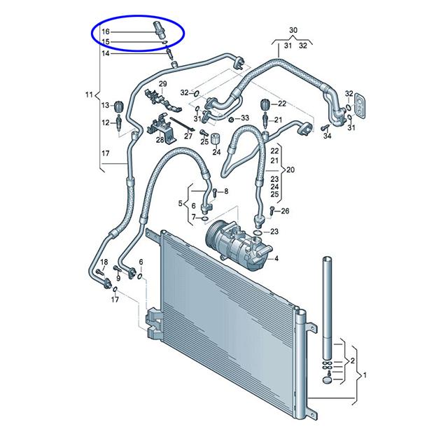 フォルクスワーゲン（Volkswagen） エアコン 圧力センサー アウディ