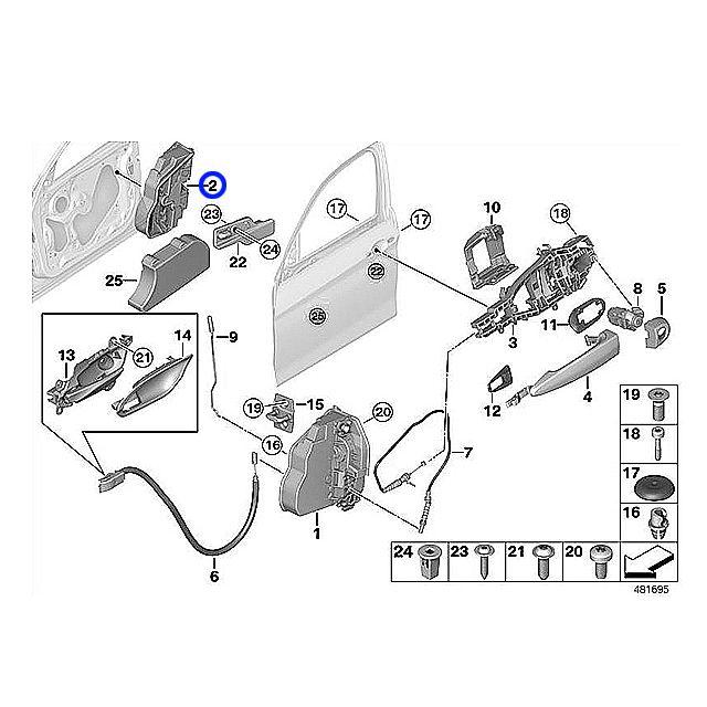 純正 ドアロック アクチュエーター フロント 右側 BMW X1シリーズ E84 18i 20i 25i 28i VL18 VL20 VL25 VM20｜hujitashokai｜02