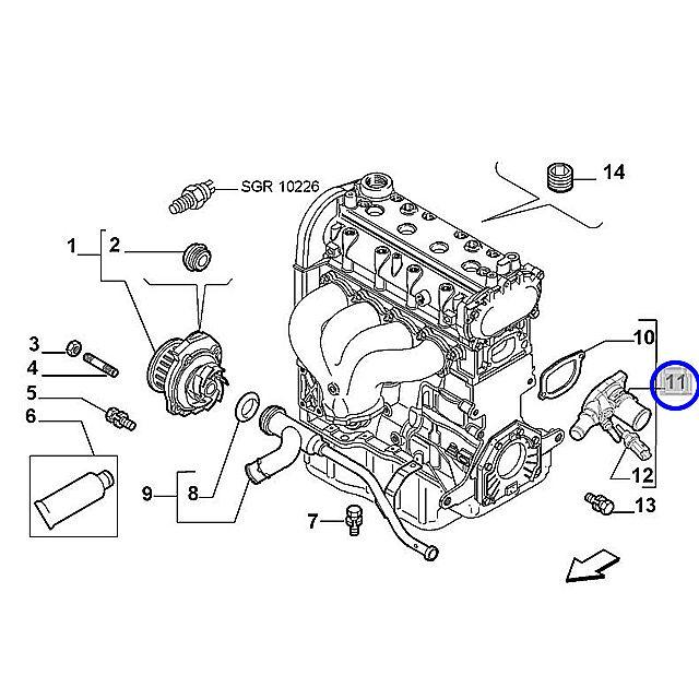 サーモスタット 88度開弁 フィアット 500/500C(312) PRANDE PUNTO グランデプント(199) PUNTO プント(199/312) PANDA パンダ(169/312/319) ガスケット付｜hujitashokai｜02