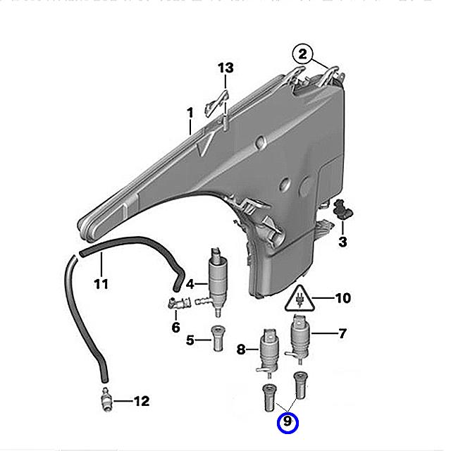 ウォッシャーポンプ用 グロメット MINI(ミニ) R50 R52 R53 クーパー クーパーS ワン RA16 RF16 RH16 RE16 RE16GP Cooper CooperS One｜hujitashokai｜02