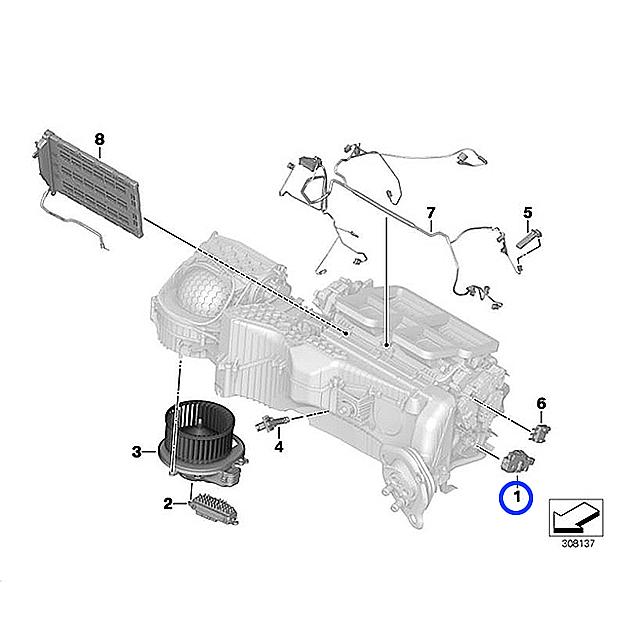 MINI エアコン フラップモーター F54 F55 F56 クーパー クーパーS LN15