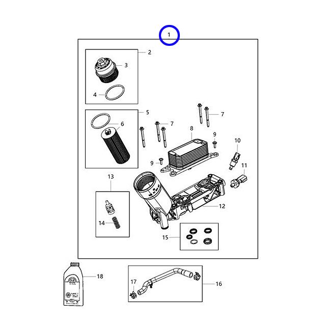 アルミ製 オイルフィルターケース ハウジング オイルクーラー JEEP ジープ Wrangler III ラングラー JK 2013〜2016年 | クライスラー | 01