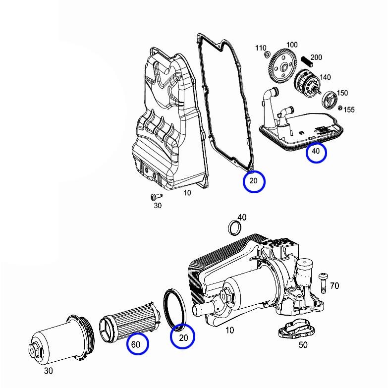 DCT ストレーナー オイルパンガスケット オイルクーラーフィルター セット CLAクラス W117 CLA180 CLA250 CLA45AMG 117342 117942 117344 117944 117352 | Mercedes-Benz | 01