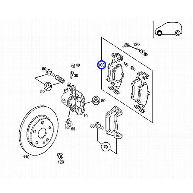 ブレーキパッド フロント 左右セット メルセデスベンツ Aクラス W168 A160 A160L A190 A210 ディスクパッドの画像