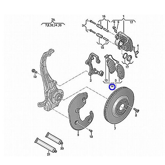 Audi（アウディ） ブレーキパッド フロント 左右セット A7 4GCGWC