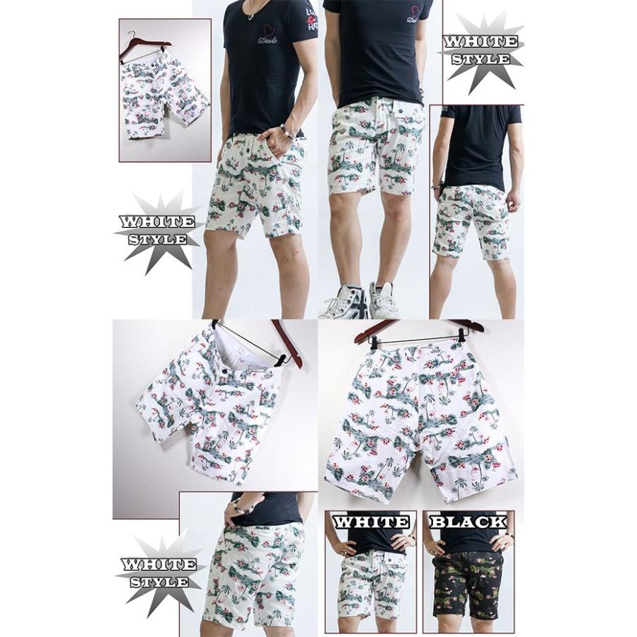 ショートパンツ メンズ 2カラー ハーフパーツ 黒 白 ガラパン ボトムス