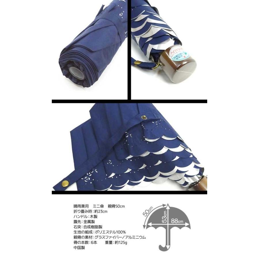 晴雨兼用折傘 Sv 裏バラプリント 50cmミニ傘 晴雨兼用パラソル 婦人