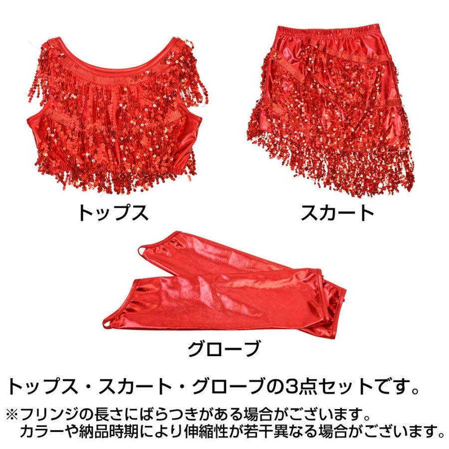 スパンコール衣装 スパンフリンジメタリックセットアップ コスチューム
