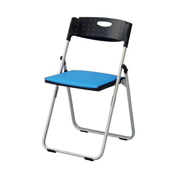 く日はお得♪ アイリスチトセ ブルー 座パッド付 CAL-X02S-V 折畳イス その他椅子、スツール、座椅子