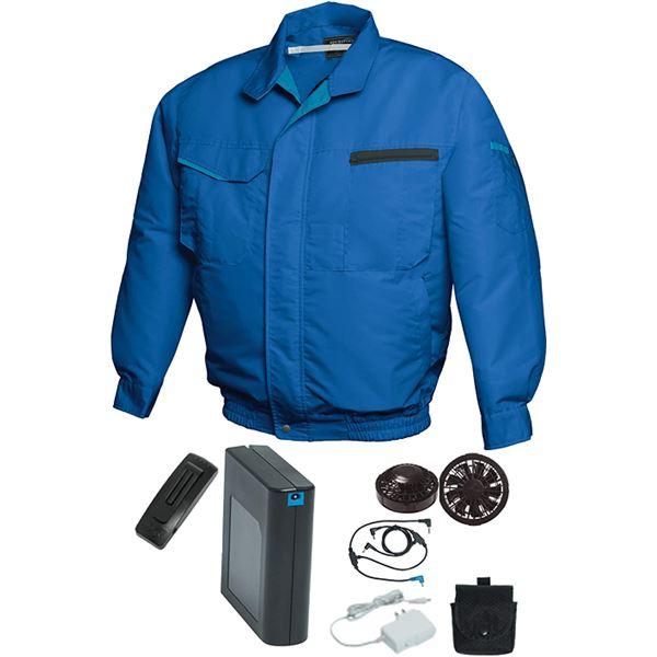 全商品オープニング価格 特別価格 バッテリーセット ブラックファン ブルー Xl 空調服 作業着 綿 ポリエステル混紡 Ff Fit Fan 洗濯耐久性 その他作業着一般 Crea Ub Edu