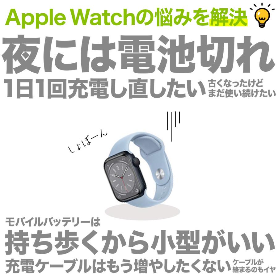 Apple Watch 充電器・ワイヤレスモバイルバッテリー 充電ケーブル一体型 コンパクト48g 磁気吸着 乗せるだけ急速充電 スタイリッシュ 日本初上陸｜hull-tsuhan｜06