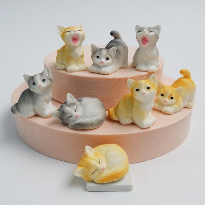 送料無料 ミニチュア 雑貨 ねこ ネコ 猫 ドールハウス キット 茶ネコ