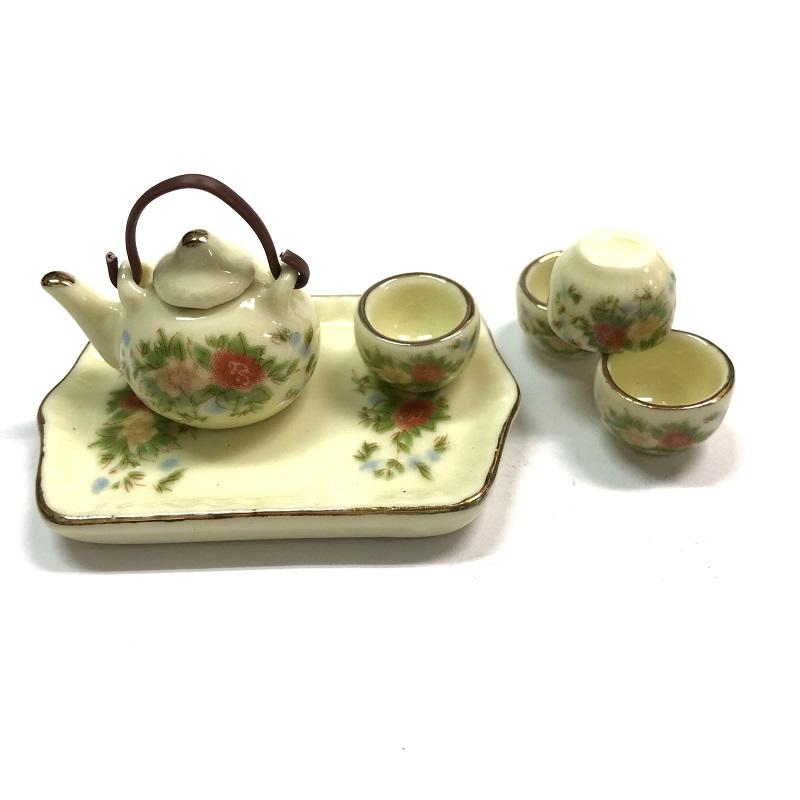 ミニチュア 雑貨 湯呑セット ドールハウス キット 急須 お茶セット