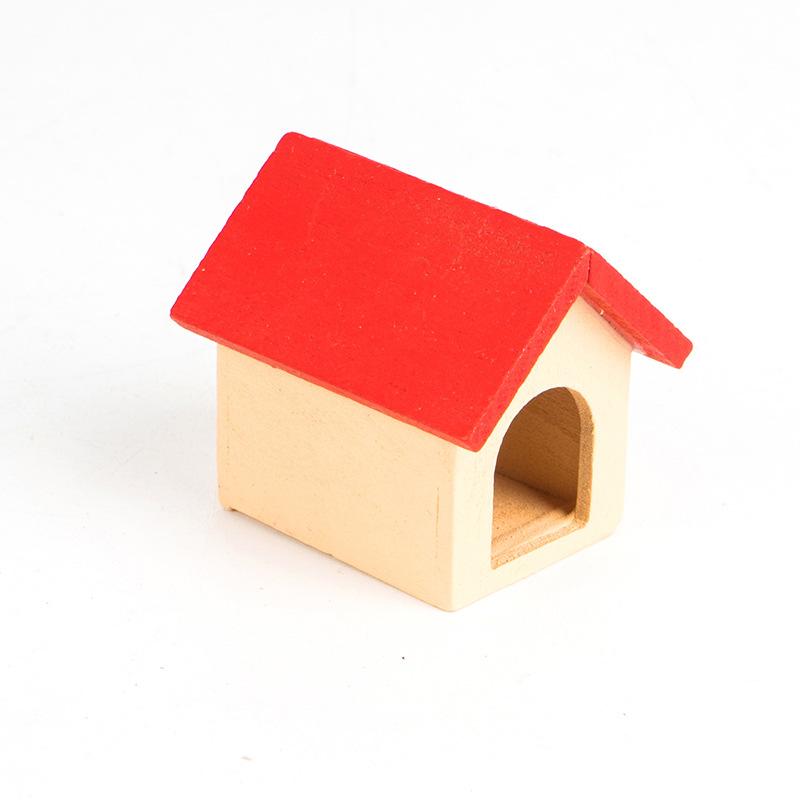ミニチュア 雑貨 木製 犬小屋 赤い屋根 ドッグハウス ドールハウス