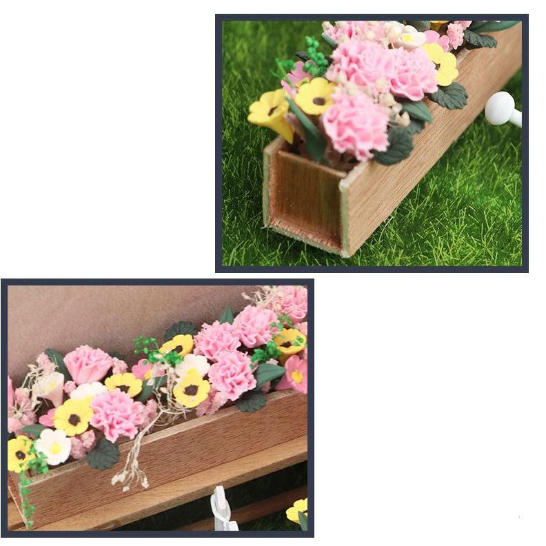 ミニチュア　花壇の花 1点）ミニチュア花壇 グーレーガーデン（木製箱）ミニチュア