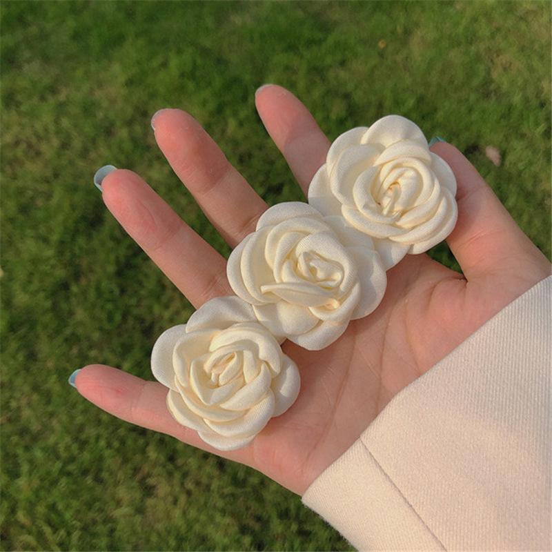 送料無料 ローズ フラワー バレッタ 透け感 ヘアアクセ エレガント