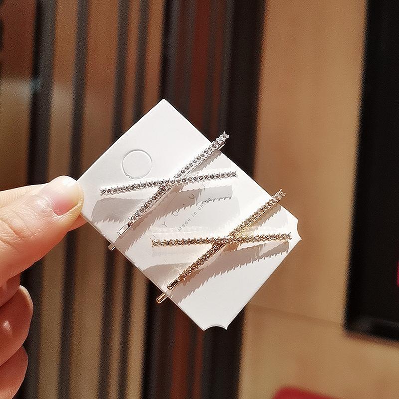 送料無料 クロス ヘアピン ラインストーン ヘアクリップ 髪飾り