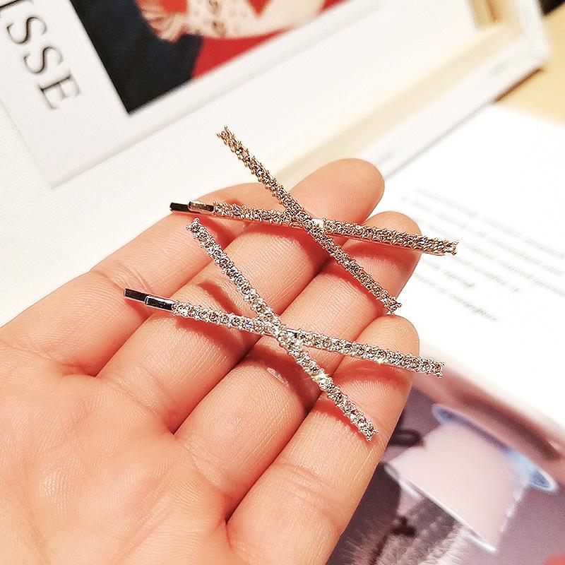 送料無料 クロス ヘアピン ラインストーン ヘアクリップ 髪飾り