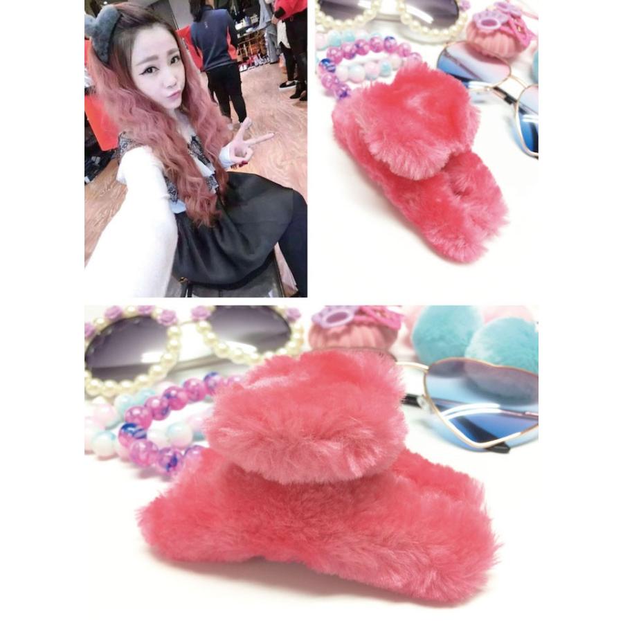 送料無料 ボア バンスクリップ もこもこ ふわふわ バンス ファー ヘア