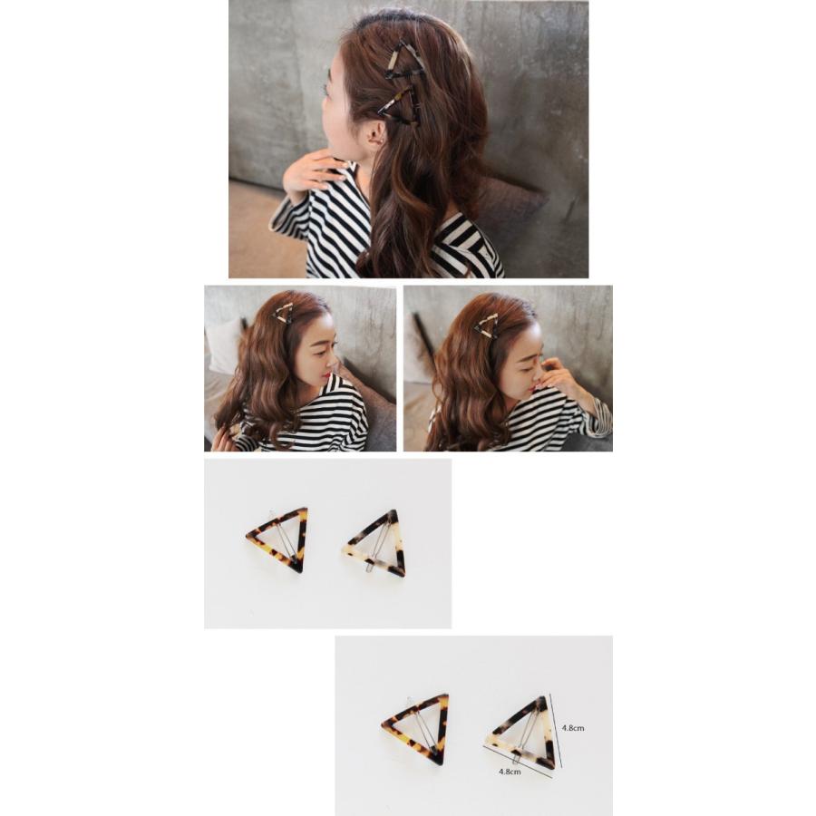 送料無料 べっ甲柄 フレームピン べっ甲 マーブル ヘアピン 四角 丸