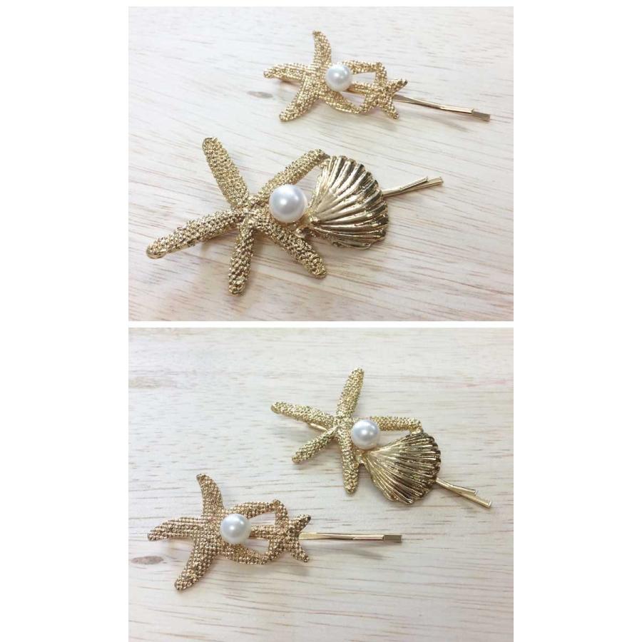 ヒトデ パール ゴールドヘアピン 2pセット ヘアピン ヘアクリップ ヘアアクセサリー 髪飾り ゴールド メタル 貝殻 貝 水着 ファンシーアクセのhumming F 通販 Yahoo ショッピング