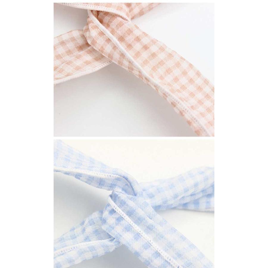 送料無料 ギンガム チェックが可愛いシフォンワイヤー うさ耳