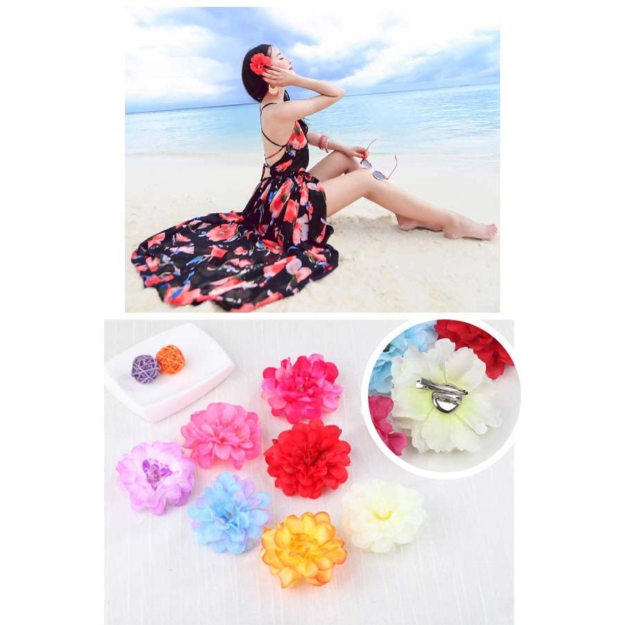 造花 ヘアクリップ ダリア 中 コサージュ フラワー 大きい ビッグサイズ 花かんむり 浴衣 フェス イベント 夏 ファンシーアクセのhumming F 通販 Yahoo ショッピング