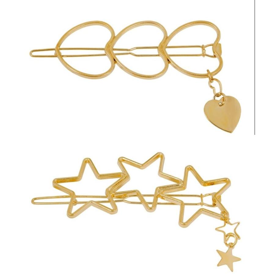 送料無料 お洒落なヘアピン ヘアクリップ 髪飾り ゴールド メタル