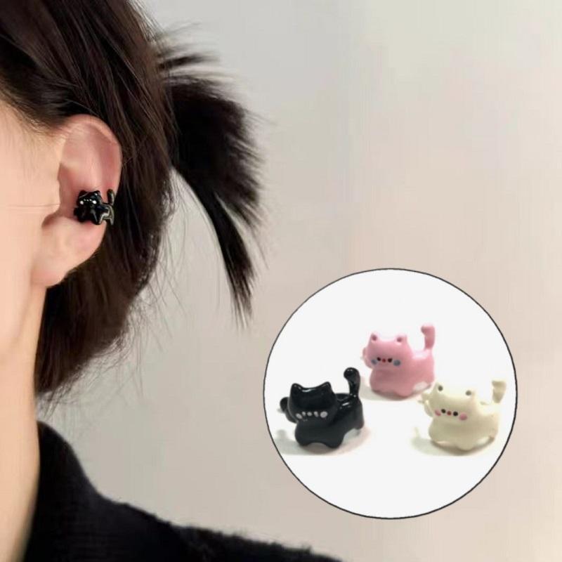 イヤーカフ カラーネコ 猫 ねこ ピアス 片耳 ノンホールピアス 