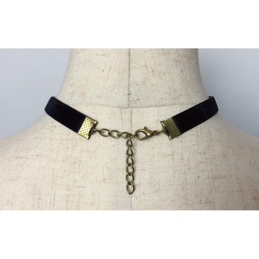 送料無料 目玉 モチーフ チョーカー ブレスレット ベロア スエード