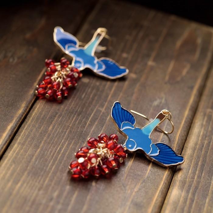 送料無料 3点以上50％オフ 幸せの青い鳥 ブルーバード フックピアス 鳥