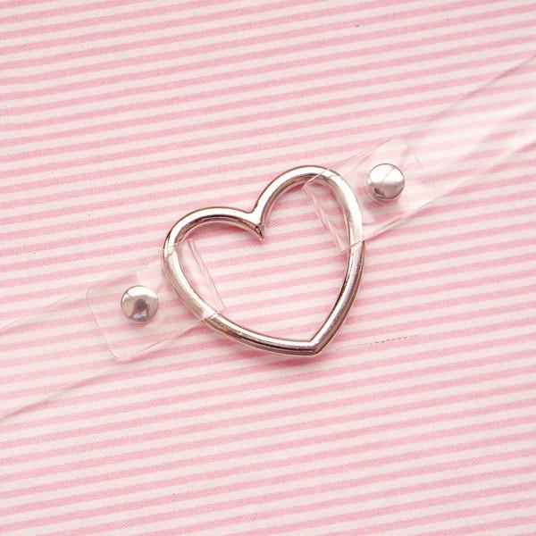 ビニル素材 ハート チョーカー アクセサリー ネックレス クリア シアー ペールカラー メタル 透明 可愛い ゆめかわいい 個性派 Dream Lol ファンシーアクセのhumming F 通販 Yahoo ショッピング