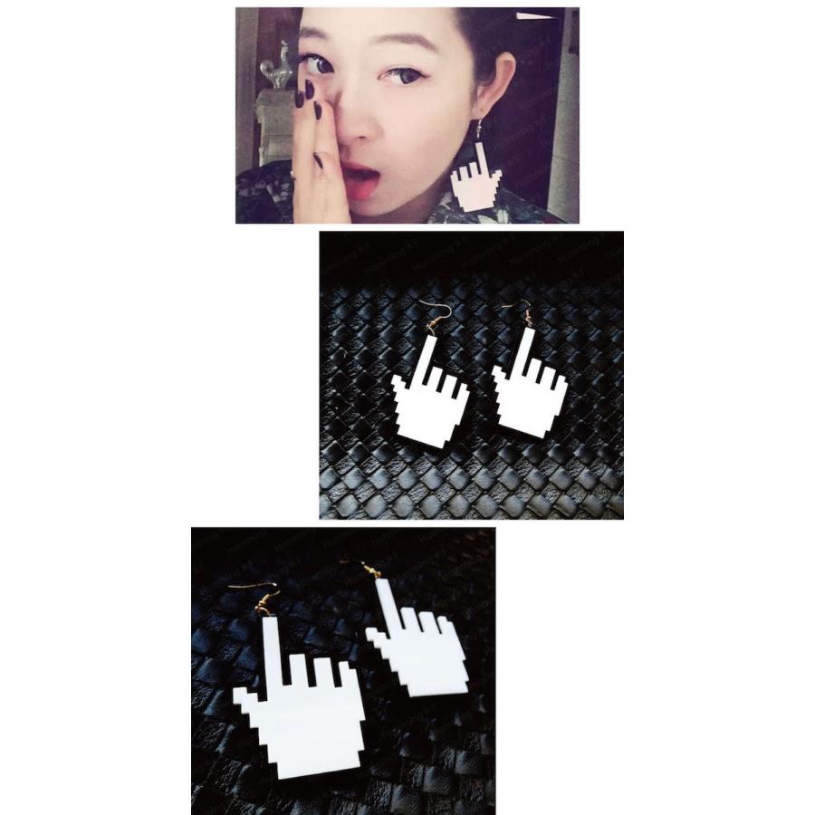 クリックアイコンモチーフ アクリル プレート ピアス 派手 ユニーク コスプレ 原宿 渋谷 インパクト ネオギャル ギャル モノトーン ファンシーアクセのhumming F 通販 Yahoo ショッピング