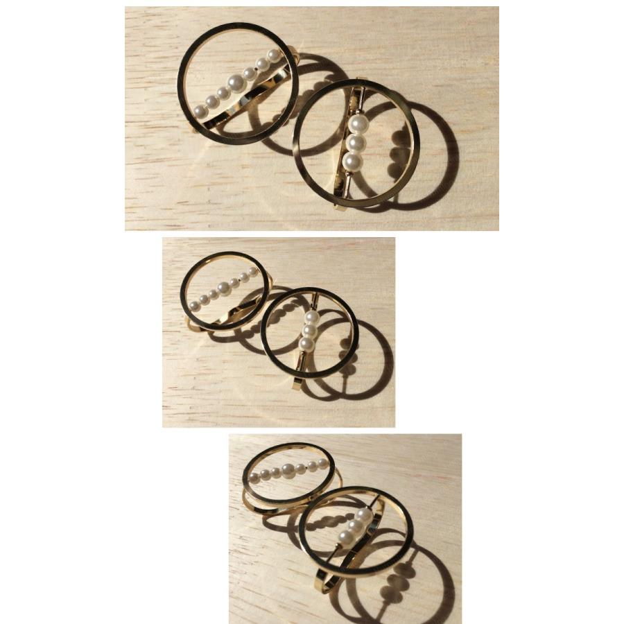 送料無料 パール サークル リング ダブルフィンガー ナックルリング