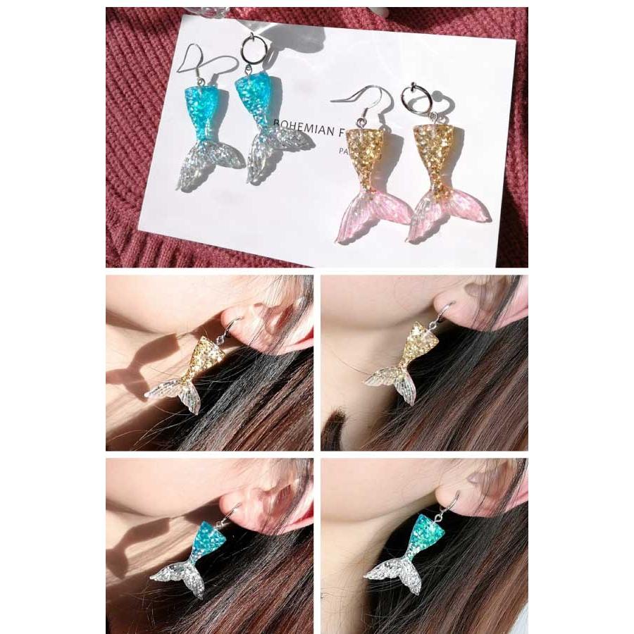 送料無料 マーメイド ピアス 人魚 人魚姫 キラキラ ラメ グリッター