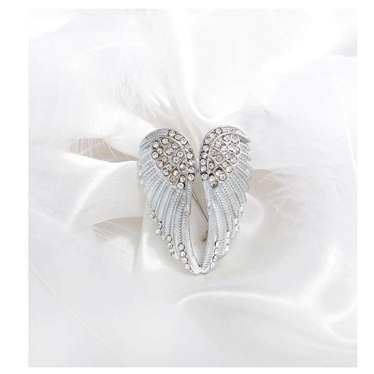 送料無料 ウィング ブローチ ピン ラインストーン 羽 鳥 ブローピン